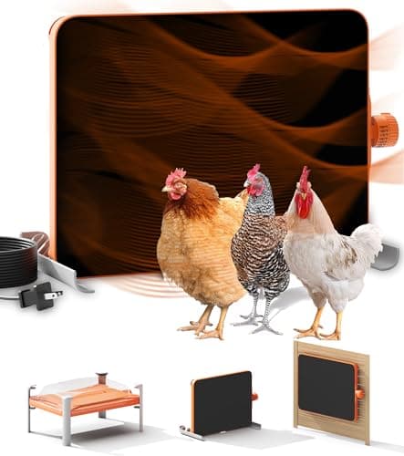 Smart Chicken Coop Heater, 200W Radiant Panel with Temperature Sensor from Generic