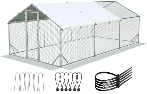 Quictent 18 x 9 x 6.6ft Metal Coop Run with Hardware Cloth from Quictent