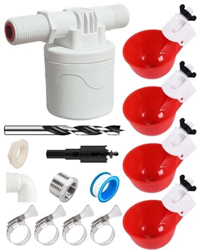 Psarnuk DIY Automatic Waterer Kit, 4 Cups with Float Valve from Psarnuk