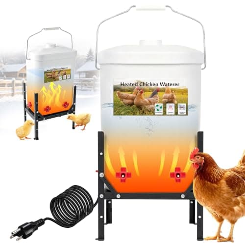 3 Gallon Heated Chicken Waterer with Adjustable Height from Generic