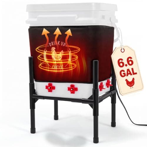 6.6 Gallon Heated Waterer with Stand and 8 Nipples from Generic