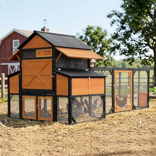 135.7in Extra Large Wooden Coop with Run (10-15 hens) from Generic