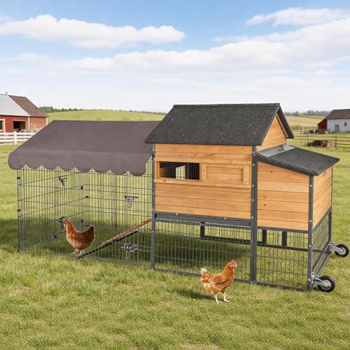 MEDEHOO Mobile Chicken Coop with Run (6-8 hens) from MEDEHOO