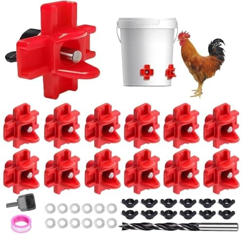 Horizontal Chicken Waterer Nipples, 12-Pack with Drill Bits from Generic